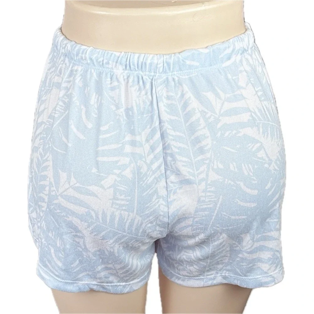 C&C California Womens 2 Pack Super Soft Lounge Shorts Blue Palm Grey Heather XL